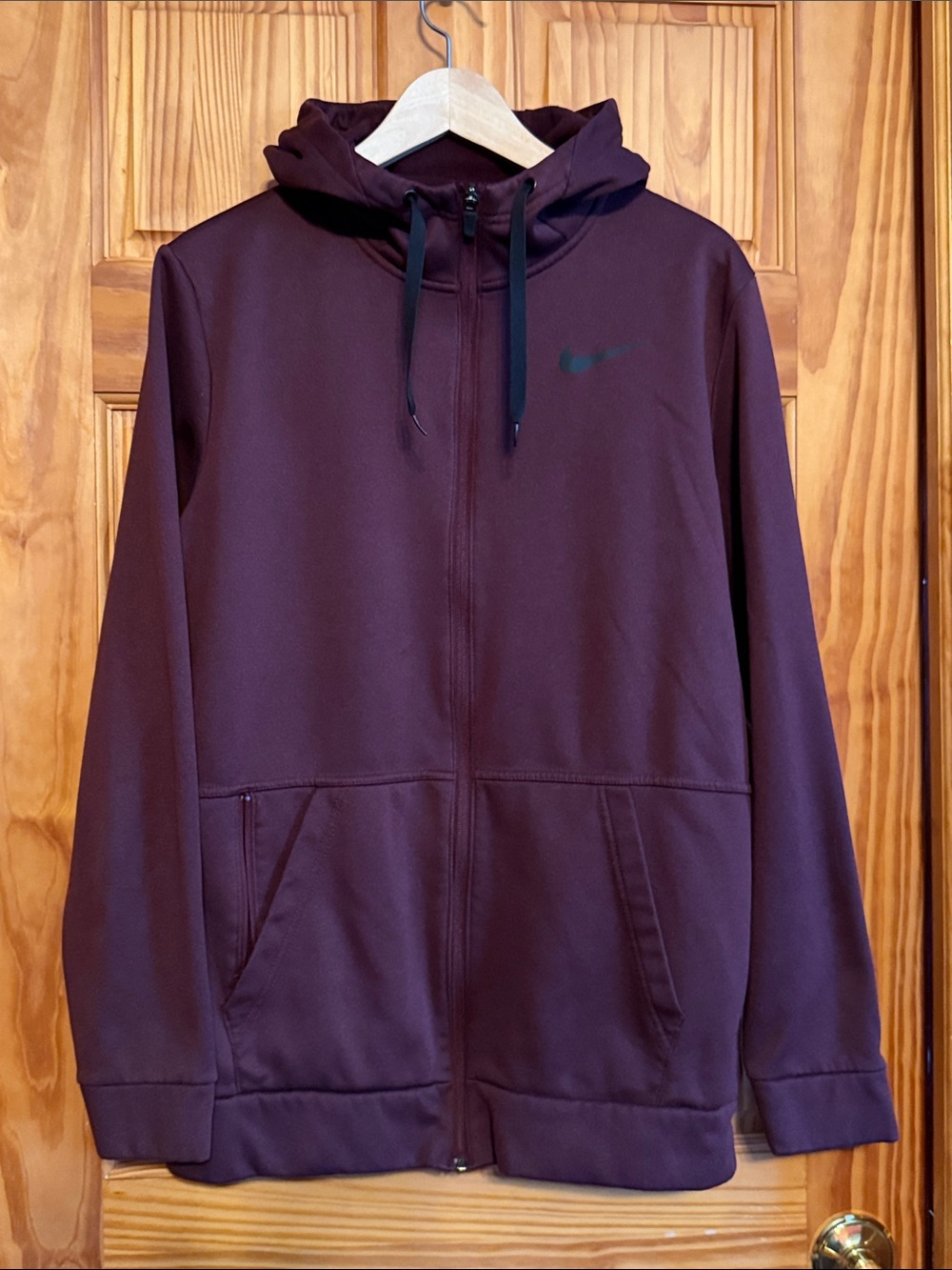 Men’s Nike DRI FIT Burgundy Full-Zip Performance Hoodie Jacket